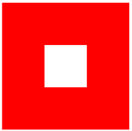 Del kvadratet i 9 like store kvadrater og fjern det midterste kvadratet, generasjon 1.